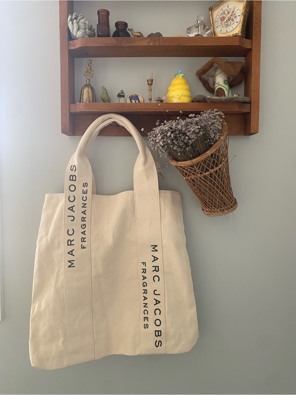 Marc Jacobs Cream Canvas Tote with Branded Straps